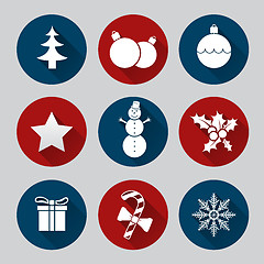 Image showing Flat christmas icon set 