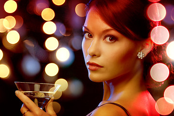 Image showing woman with cocktail