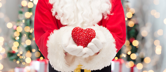 Image showing close up of santa claus with heart shape