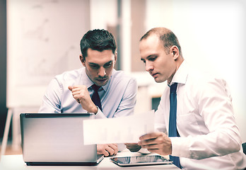 Image showing two businessmen having discussion in office