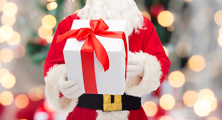 Image showing man in costume of santa claus with gift box