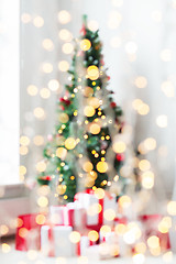 Image showing room with christmas tree and presents background