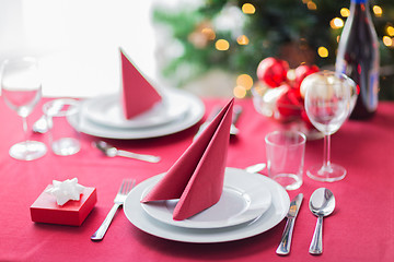 Image showing room with christmas tree and decorated table