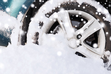 Image showing closeup of car wheel