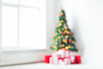 Image showing room with christmas tree and presents background