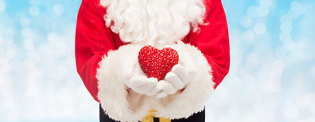 Image showing close up of santa claus with heart shape