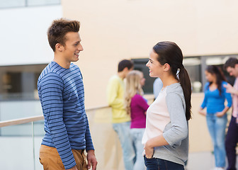 Image showing group of smiling students outdoors