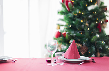 Image showing room with christmas tree and decorated table