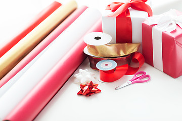 Image showing close up of christmas presents