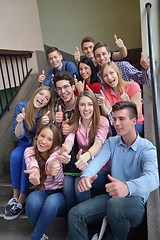 Image showing happy teens group in school