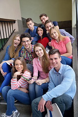 Image showing happy teens group in school