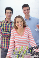 Image showing happy teens group in school