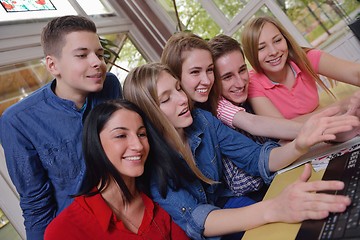 Image showing happy teens group in school