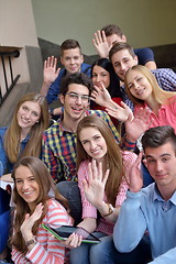 Image showing happy teens group in school