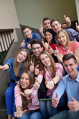 Image showing happy teens group in school