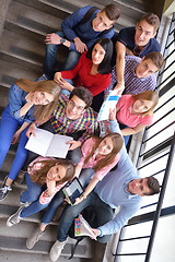 Image showing happy teens group in school