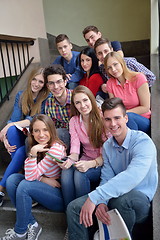 Image showing happy teens group in school