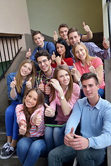 Image showing happy teens group in school