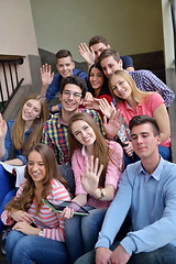 Image showing happy teens group in school