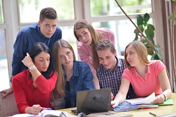 Image showing happy teens group in school