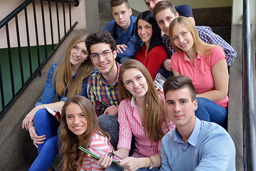 Image showing happy teens group in school