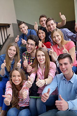 Image showing happy teens group in school