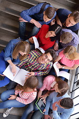 Image showing happy teens group in school