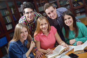 Image showing happy teens group in school