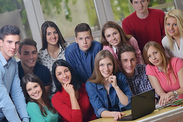 Image showing happy teens group in school