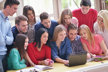 Image showing happy teens group in school