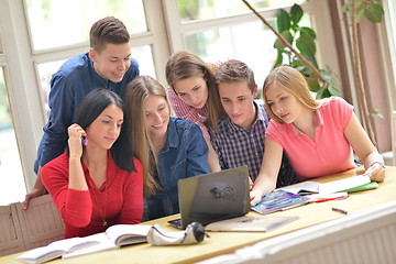 Image showing happy teens group in school