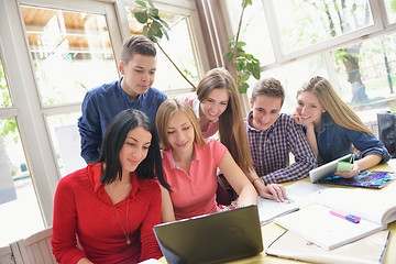 Image showing happy teens group in school