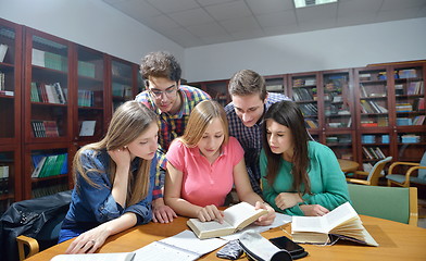 Image showing happy teens group in school