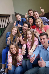 Image showing happy teens group in school