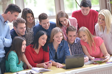 Image showing happy teens group in school