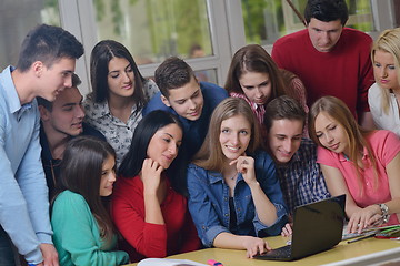 Image showing happy teens group in school