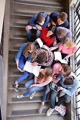 Image showing happy teens group in school