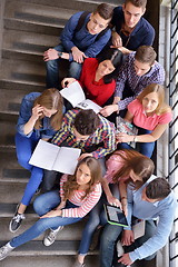 Image showing happy teens group in school