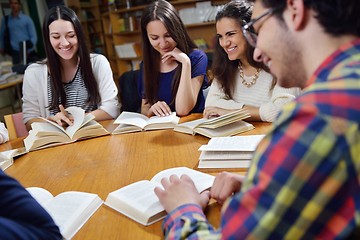 Image showing happy teens group in school