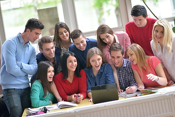 Image showing happy teens group in school