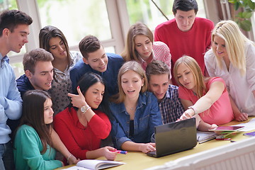 Image showing happy teens group in school