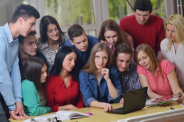 Image showing happy teens group in school