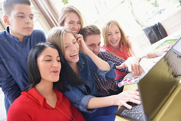 Image showing happy teens group in school