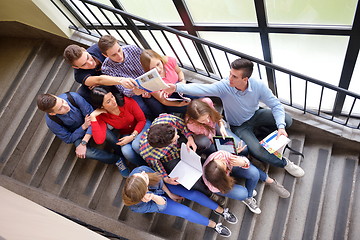 Image showing happy teens group in school