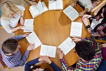 Image showing happy teens group in school