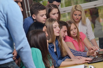 Image showing happy teens group in school