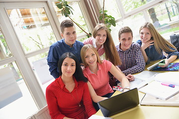 Image showing happy teens group in school