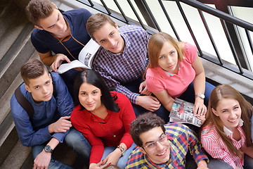 Image showing happy teens group in school