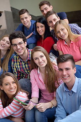 Image showing happy teens group in school