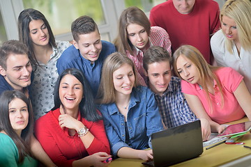 Image showing happy teens group in school